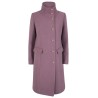 CAPPOTTO DONNA COLLO ALTO, ALLACIATURA LATERALE Yes Zee O011 KK00  a 0460 MALVA Tessuto: 70%PL 20%WO 10%AF                      