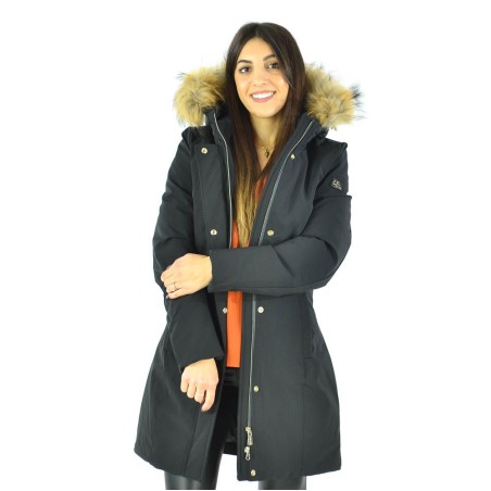 CAPPOTTO DA RAGAZZA TIPO PARKA CON CAPPUCCIO CON PELO Yes Zee O075 NUJJ  a 0801 NERO