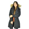 CAPPOTTO DA RAGAZZA TIPO PARKA CON CAPPUCCIO CON PELO Yes Zee O075 NUJJ  a 0801 NERO