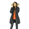 CAPPOTTO DA RAGAZZA TIPO PARKA CON CAPPUCCIO CON PELO Yes Zee O075 NUJJ  a 0801 NERO