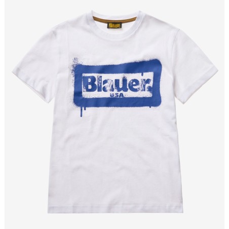 T-SHIRT A MANICHE CORTE da Ragazzo BIANCO 24SBLKH02491 Blauer