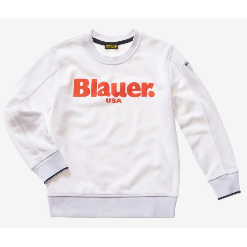 FELPA GIROCOLLO da Ragazzo BIANCO 24SBLKF03463 Blauer