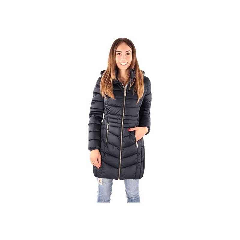 CAPPOTTO DONNA TRAPUNTATO CON CAPPUCCIO O017  M800   c NERO Yes Zee