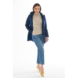 CAPPOTTO DONNA TRAPUNTATO CON FINTO GILET STACCABILE O045  M800   c BLU NAVY Yes Zee