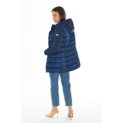 CAPPOTTO DONNA TRAPUNTATO CON FINTO GILET STACCABILE O045  M800   c BLU NAVY Yes Zee