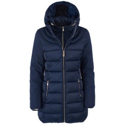 CAPPOTTO DONNA TRAPUNTATO CON FINTO GILET STACCABILE O045  M800   c BLU NAVY Yes Zee