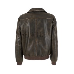 YES ZEE GIUBBINO DA UOMO IN ECOPELLE TIPO BOMBER, EFFETTO USED J817  G400 c MORO Yes Zee