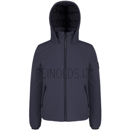 YES ZEE GIUBBINO DA UOMO CON CAPPUCCIO, INTERNO TRAPUNTATO J834  NM00 c BLU NAVY