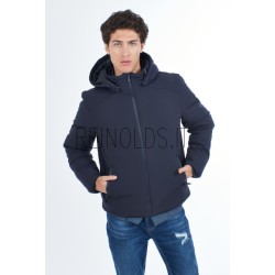 YES ZEE GIUBBINO DA UOMO CON CAPPUCCIO, INTERNO TRAPUNTATO J834  NM00 c BLU NAVY