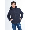 YES ZEE GIUBBINO DA UOMO CON CAPPUCCIO, INTERNO TRAPUNTATO J834  NM00 c BLU NAVY