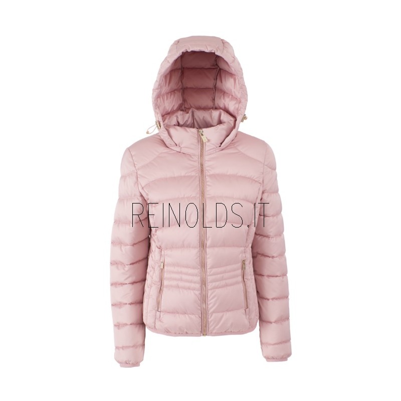 YES ZEE GIUBBINO DONNA SAGOMATO E TRAPUNTATO CON CAPPUCCIO J007  M800  c ROSA Yes Zee