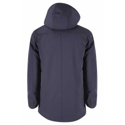 YES ZEE CAPPOTTO DA UOMO CON CAPPUCCIO STACCABILE, TRAPUNTATURE INTERNE O834  NM00 c BLU NAVY