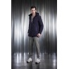 YES ZEE CAPPOTTO DA UOMO CON CAPPUCCIO STACCABILE, TRAPUNTATURE INTERNE O834  NM00 c BLU NAVY