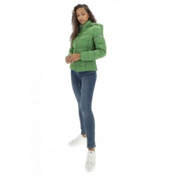 GIUBBINO DONNA SAGOMATO TRAPUNTATO CON CAPPUCCIO Yes Zee J007 M800  a 0900 VERDE Tessuto: 100%PL Collezione autunno/inverno