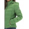 GIUBBINO DONNA SAGOMATO TRAPUNTATO CON CAPPUCCIO Yes Zee J007 M800  a 0900 VERDE Tessuto: 100%PL Collezione autunno/inverno