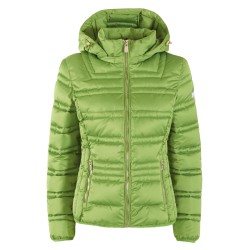 GIUBBINO DONNA SAGOMATO TRAPUNTATO CON CAPPUCCIO Yes Zee J007 M800  a 0900 VERDE Tessuto: 100%PL Collezione autunno/inverno