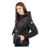 YES ZEE GIUBBINO DA DONNA TRAPUNTATO CON  FINTO GILET E CAPPUCCIO STACCABILE  J045  M800 c NERO  Yes Zee