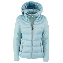 YES ZEE GIUBBINO DA DONNA TRAPUNTATO CON INSERTI IN SOFTSHELL, FINTO GILET E CAPPUCCIO STACCABILE J045 M800 c VERDE ANTICO