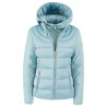 YES ZEE GIUBBINO DA DONNA TRAPUNTATO CON INSERTI IN SOFTSHELL, FINTO GILET E CAPPUCCIO STACCABILE J045 M800 c VERDE ANTICO