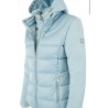 YES ZEE GIUBBINO DA DONNA TRAPUNTATO CON INSERTI IN SOFTSHELL, FINTO GILET E CAPPUCCIO STACCABILE J045 M800 c VERDE ANTICO