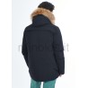 YES ZEE CAPPOTTO UOMO TIPO PARKA CON INTERNO TRAPUNTATO E PELLICCIA SUL CAPPUCCIO O800  NU00 c BLU NAVY