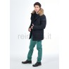 YES ZEE CAPPOTTO UOMO TIPO PARKA CON INTERNO TRAPUNTATO E PELLICCIA SUL CAPPUCCIO O800  NU00 c BLU NAVY