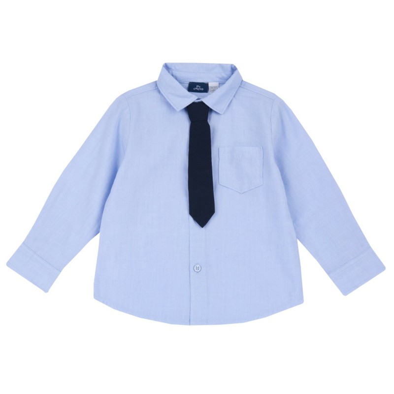 Camicia in oxford di cotone Chicco 09054730000000 c 021 CELESTE