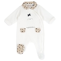 Tutina in ciniglia con colletto baby animalier Chicco 09007743000000 c 030 PANNA