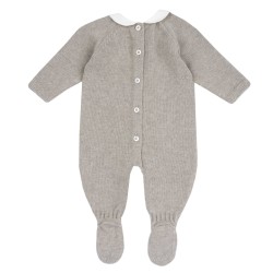 Tutina in maglia con colletto baby in cotone bianco Chicco 09007691000000 c 061 BEIGE