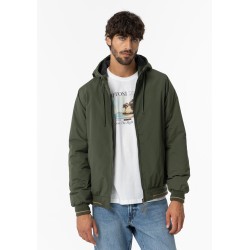 Giubbotto tipo bomber con cappuccio da uomo e ragazzo Belcher 891 Rifle Green