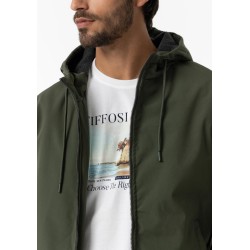 Giubbotto tipo bomber con cappuccio da uomo e ragazzo Belcher 891 Rifle Green