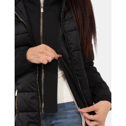 YES ZEE CAPPOTTO DONNA TRAPUNTATO CON FINTO GILET STACCABIL O045  M800 NERO