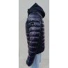 GIUBBINO DA UOMO TRAPUNTATO CON CAPPUCCIO CON INSERTI IN SOFTSHELL YES ZEE J867 Q700 blu navy