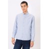 Camicia con fantasia a righe da uomo. Colletto bottondown TIMMY 736 Baby Blue