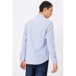 Camicia con fantasia a righe da uomo. Colletto bottondown TIMMY 736 Baby Blue