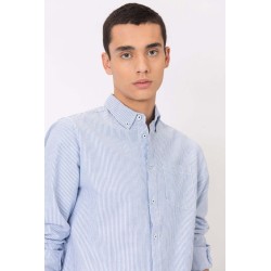 Camicia con fantasia a righe da uomo. Colletto bottondown TIMMY 736 Baby Blue