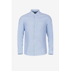 Camicia con fantasia a righe da uomo. Colletto bottondown TIMMY 736 Baby Blue