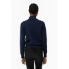 Maglione da donna con collo a lupetto e particolare sulla spalla Bauhaus_1 790 Dark Navy