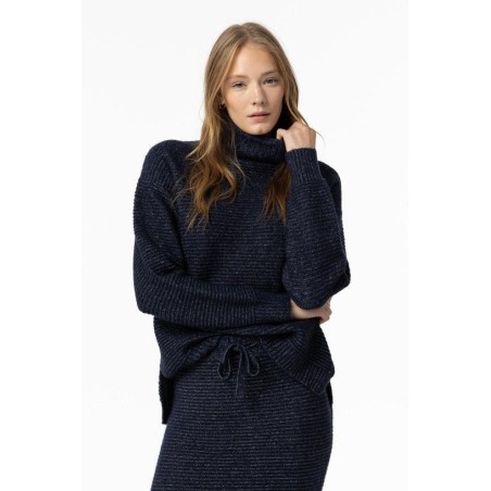 Maglione morbido con collo dolcevita da donna e ragazza Muffin_3C 790 Dark Navy