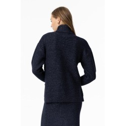 Maglione morbido con collo dolcevita da donna e ragazza Muffin_3C 790 Dark Navy