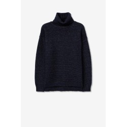 Maglione morbido con collo dolcevita da donna e ragazza Muffin_3C 790 Dark Navy