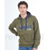 YES ZEE FELPA DA UOMO CHIUSA CON CAPPUCCIO F824  SD00 c VERDE MILITARE