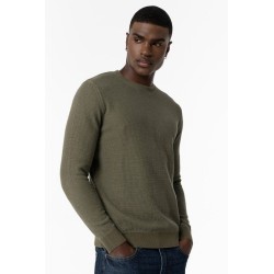 Maglione girocollo lavorato da uomo. c Lincoln 826 Harbor Gray