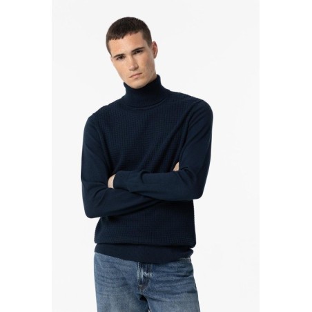 Maglione lavorato con collo dolcevita da uomo. c Gusman 793 Dress Blues