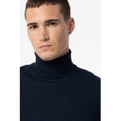 Maglione lavorato con collo dolcevita da uomo. c Gusman 793 Dress Blues