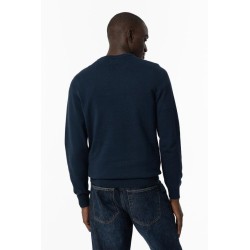 Maglione unica tinta lavorato da uomo. c Bair 793 Dress Blues