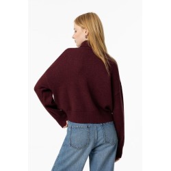 Maglione da Donna con manica a pipistrello e collo dolcevita c Polimnia_1 543 Tibetan Red