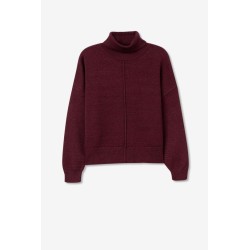 Maglione da Donna con manica a pipistrello e collo dolcevita c Polimnia_1 543 Tibetan Red