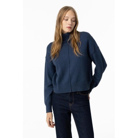 Maglione da Donna con manica a pipistrello e collo dolcevita c Polimnia_1 790 Dark Navy