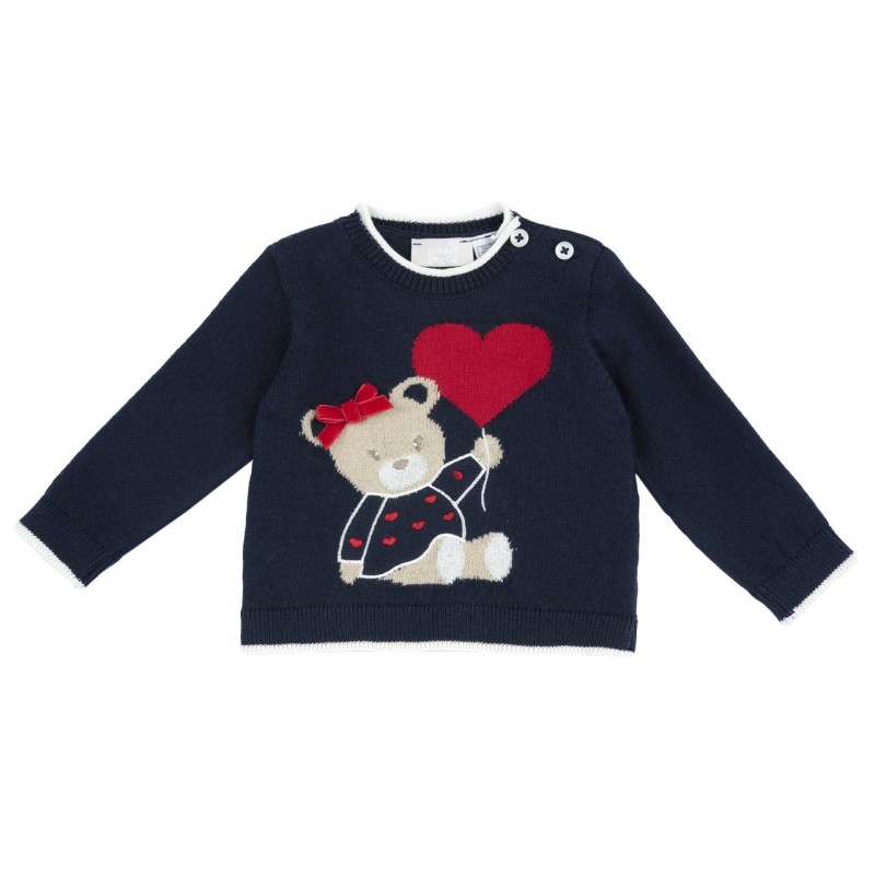 Maglione da neonata girocollo con lavorazione disegno jacquard  Chicco 09069829000000 c 088 BLU